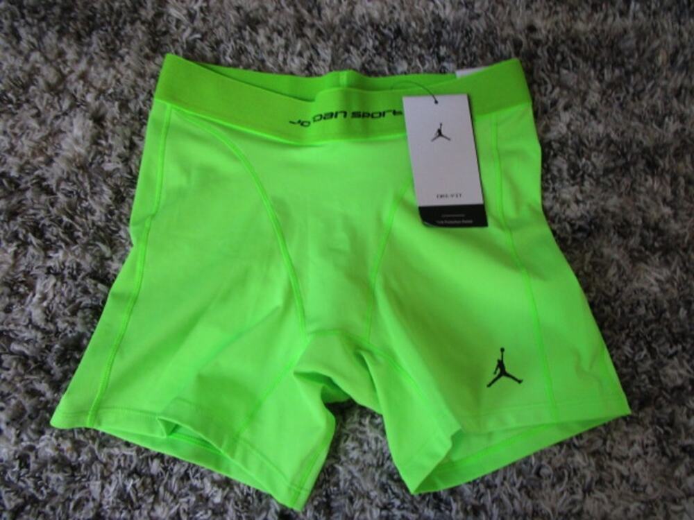Jordan Sport Leak Protection Period Tights Shorts Green Women's Small HF9483-359